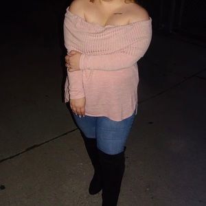 Fashion Nova blush pink long sleeve (size L)